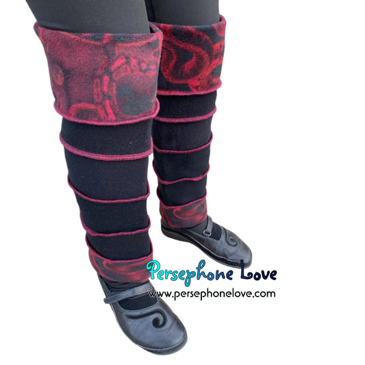 Katwise-inspired felted black 100% cashmere leg warmers-1628