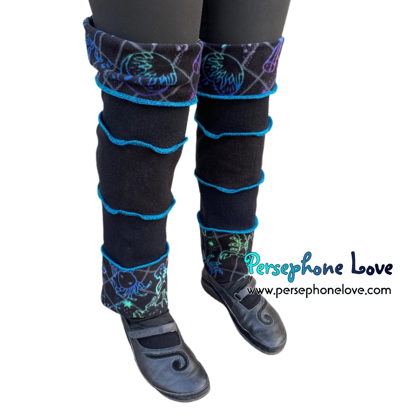 Katwise-inspired felted black cashmere/merino wool leg warmers-1642