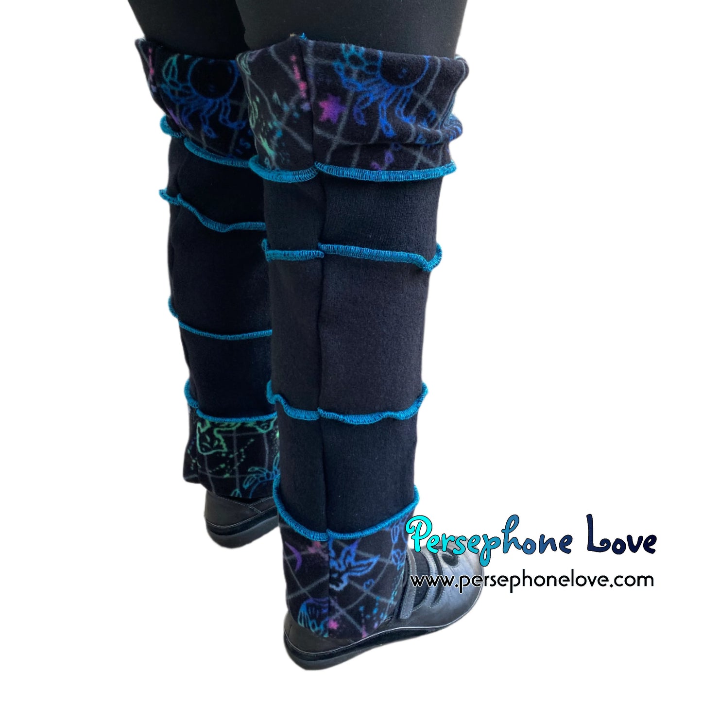 Katwise-inspired felted black cashmere/merino wool leg warmers-1642