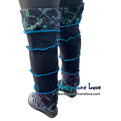 Katwise-inspired felted black cashmere/merino wool leg warmers-1642