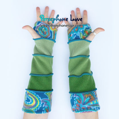 Katwise-inspired green felted 100% cashmere arm warmers-1680