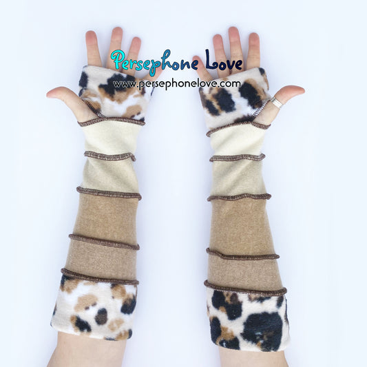 Katwise inspired needle-felted 100% cashmere upcycled sweater arm warmers -1693