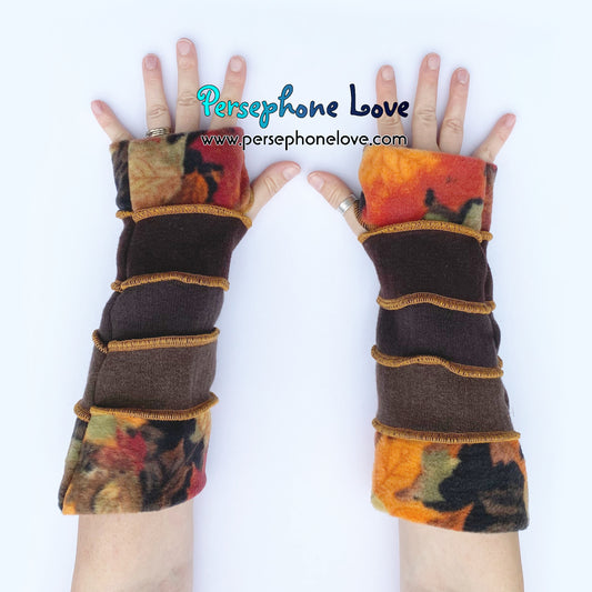 Katwise inspired needle-felted 100% cashmere upcycled sweater arm warmers -1735