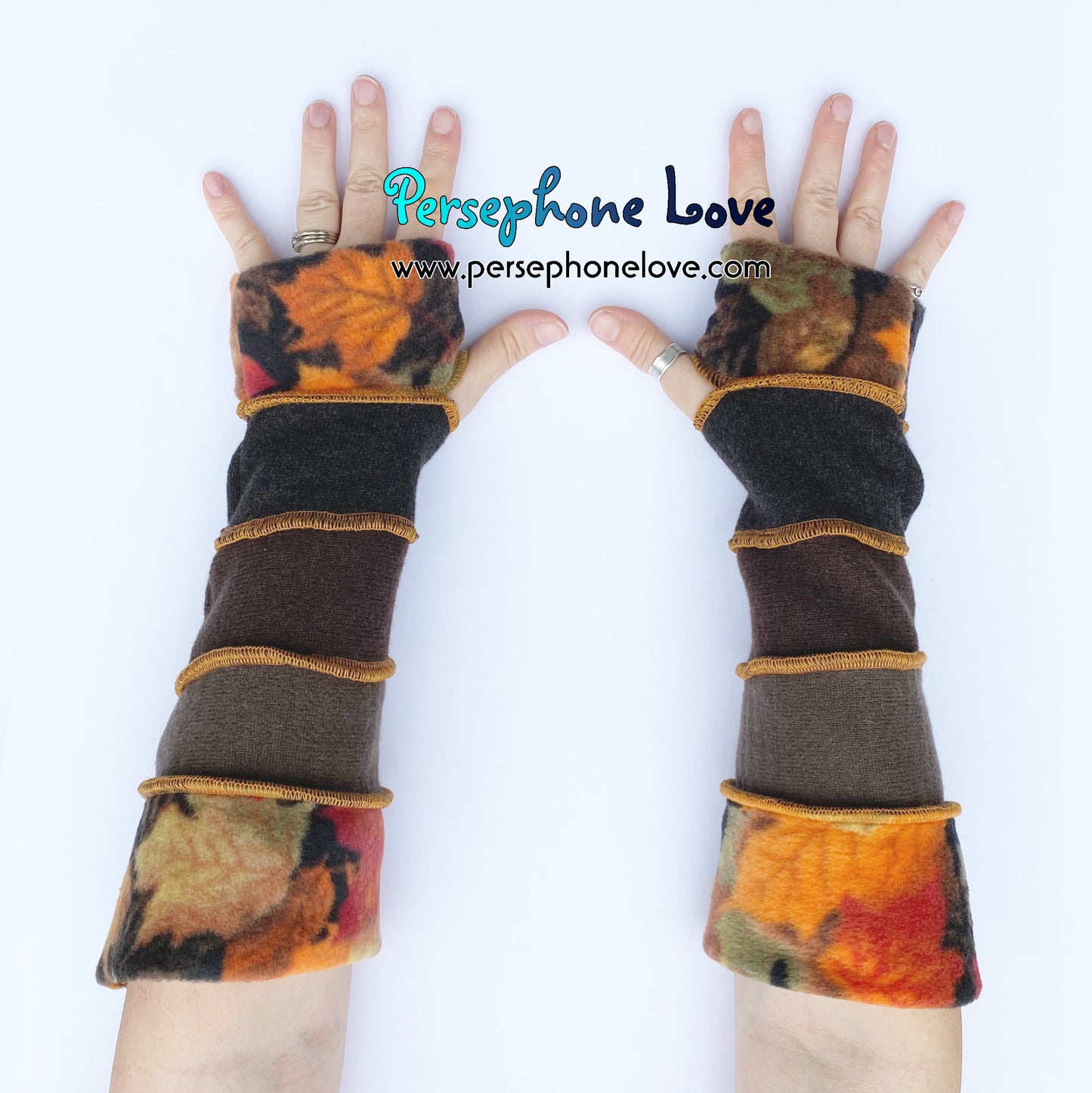 Katwise inspired needle-felted 100% cashmere upcycled sweater arm warmers -1737