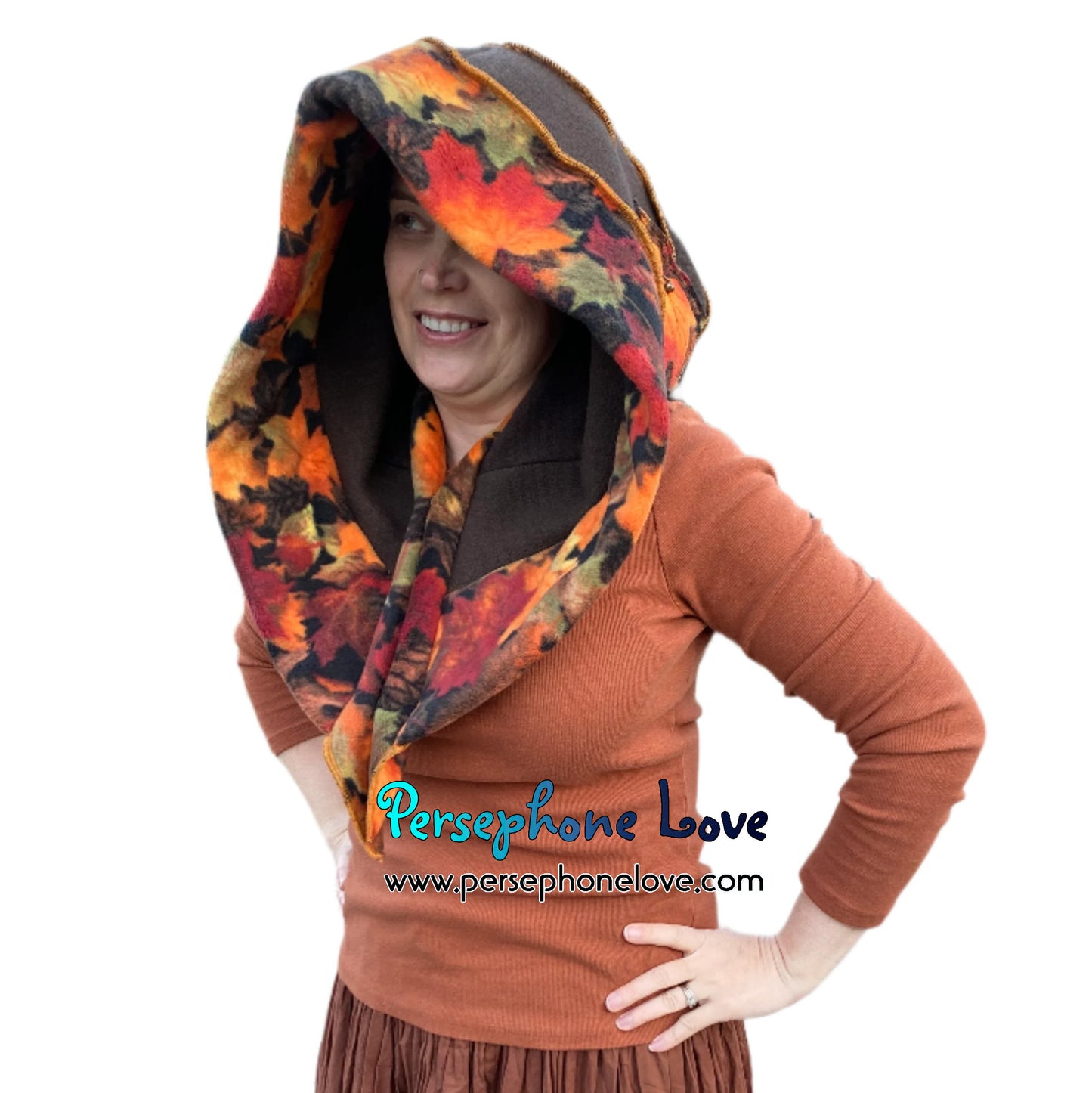 Katwise inspired felted 100% cashmere recycled sweater elf hat/hood-1740