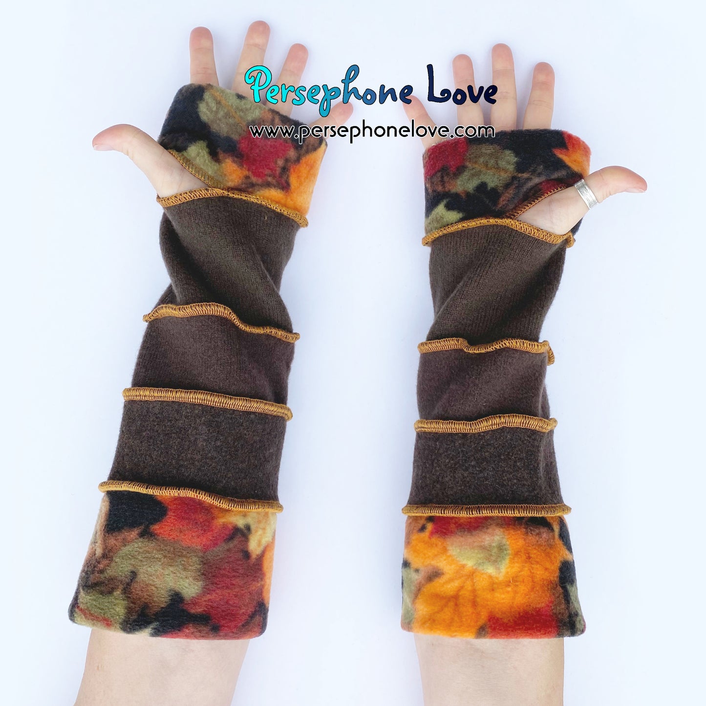 Katwise inspired needle-felted 100% cashmere upcycled sweater arm warmers -1742