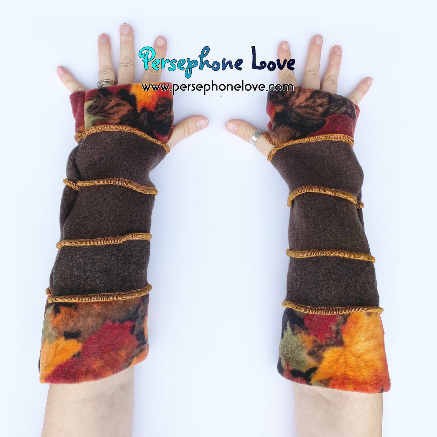 Katwise inspired needle-felted 100% cashmere upcycled sweater arm warmers -1743