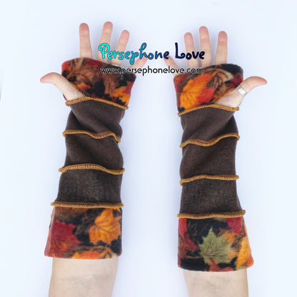 Katwise inspired needle-felted 100% cashmere upcycled sweater arm warmers -1743