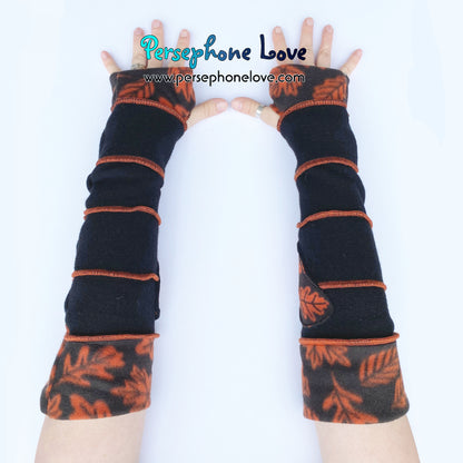 Katwise inspired needle-felted 100% cashmere upcycled sweater arm warmers -1748