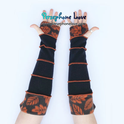 Katwise inspired needle-felted 100% cashmere upcycled sweater arm warmers -1749