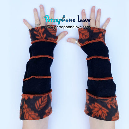 Katwise inspired needle-felted 100% cashmere upcycled sweater arm warmers -1753