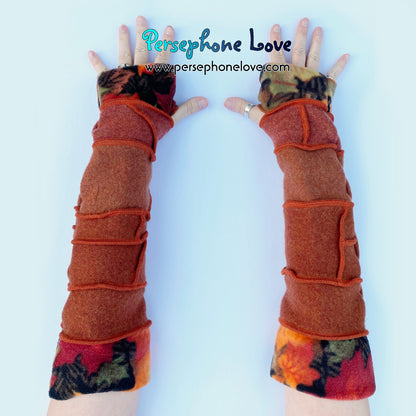 Katwise inspired needle-felted 100% cashmere upcycled sweater arm warmers -1761