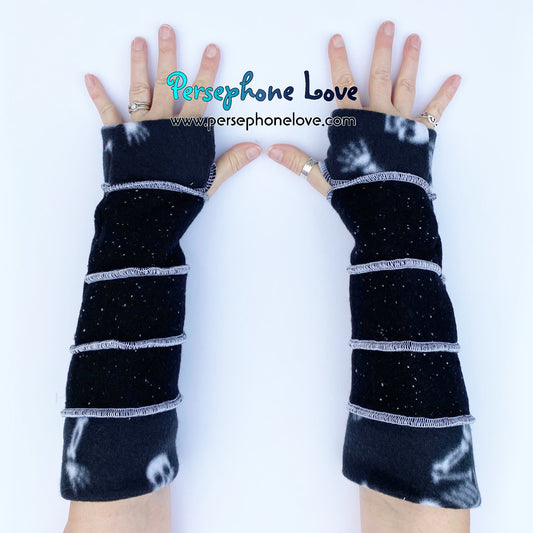 Katwise inspired needle-felted 100% cashmere upcycled sweater arm warmers -1781