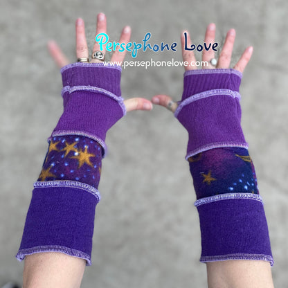 Felted gradient purple galaxy arm warmers-1383