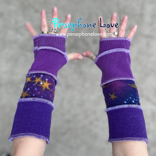 Felted gradient purple galaxy arm warmers-1383