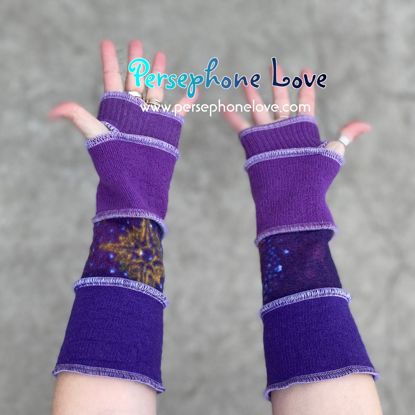 Felted gradient purple galaxy arm warmers-1383