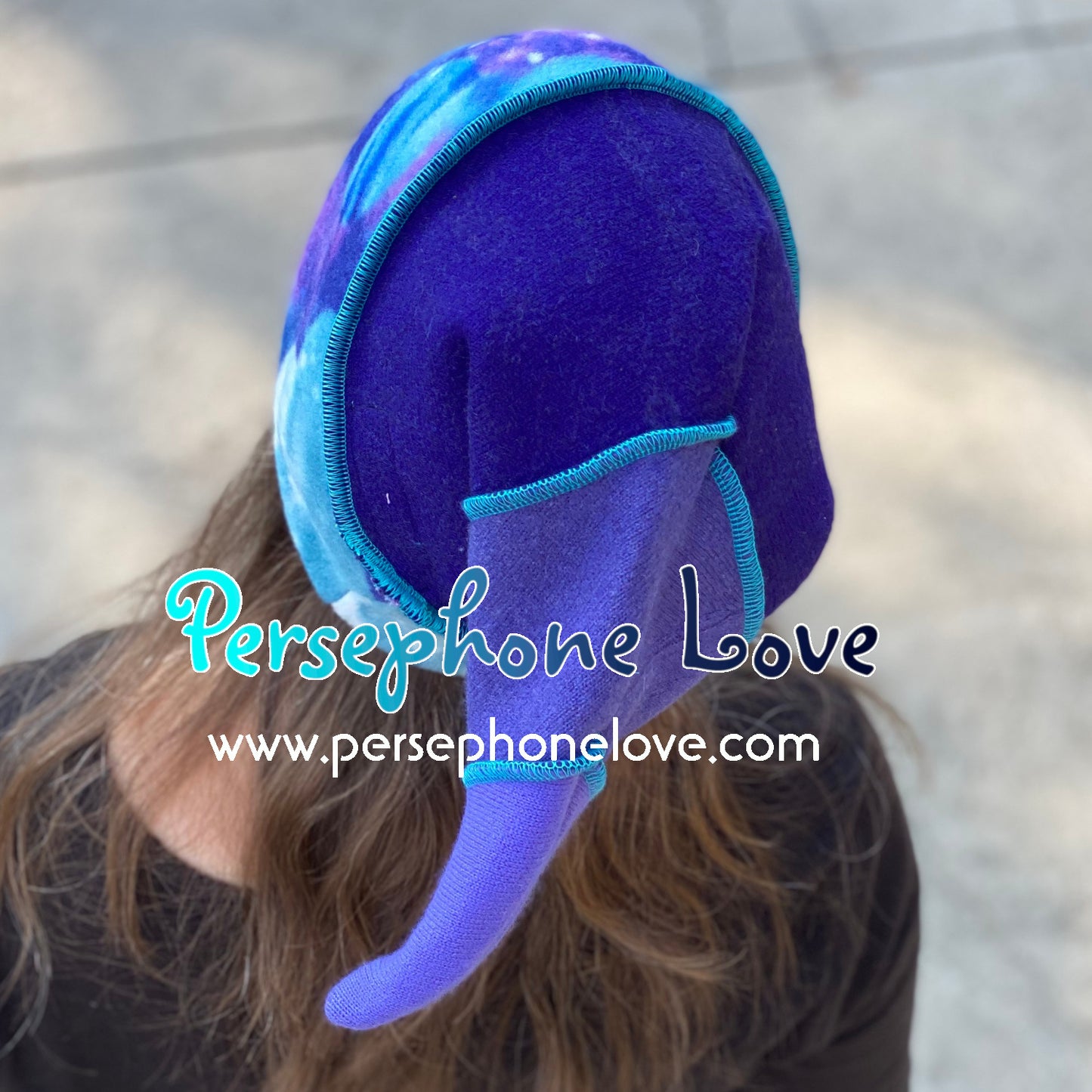 Katwise inspired purple lavender 100% felted cashmere/fleece galaxy pixie elf hat-1446